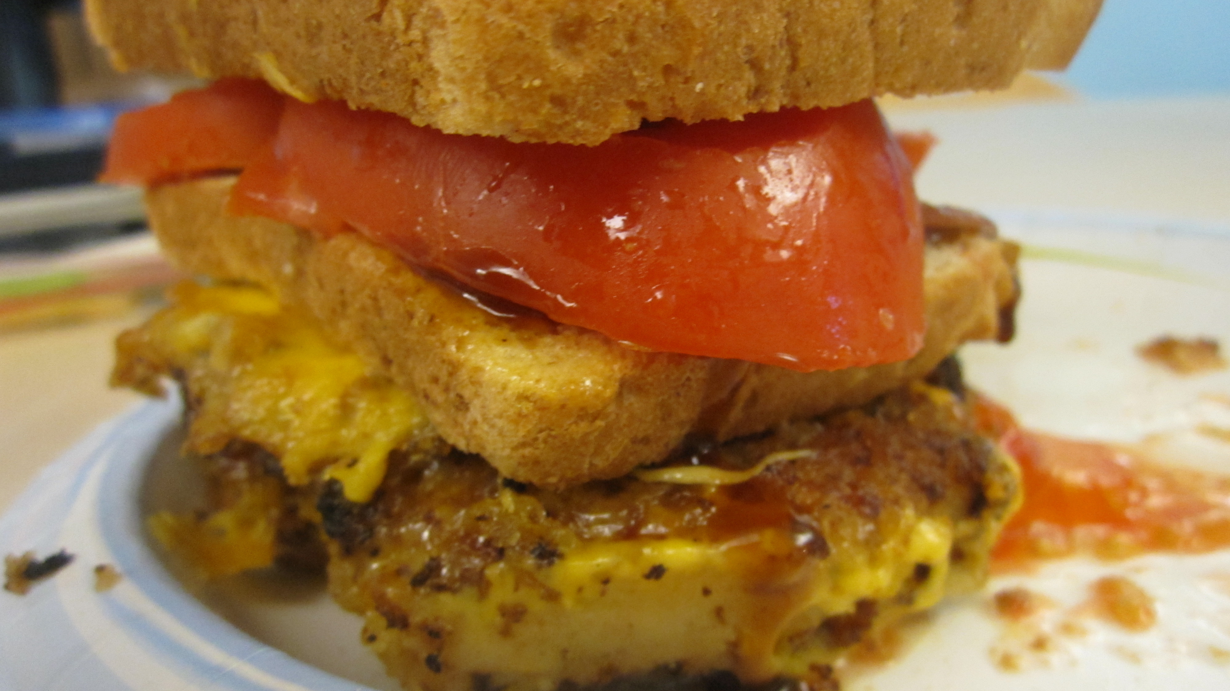 Lunch: Cheese Katsu Egg Tomato Sandwich